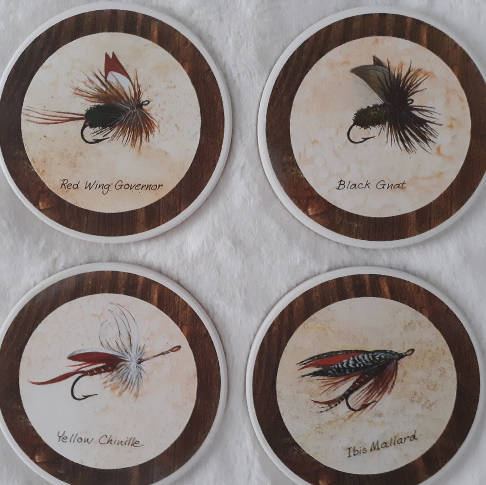 Cornerstone fishing lure stone  coasters father's day gift idea